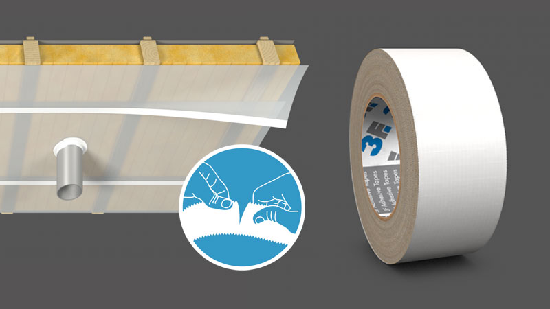 Folien-Dichtklebeband, von Hand einreißbar für schnellere Verarbeitung