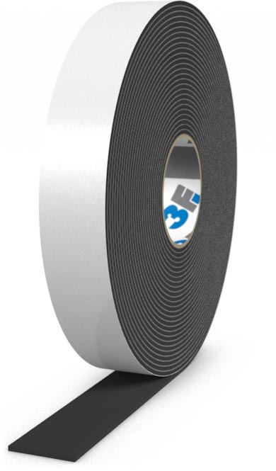 PVC-Schaumband schwarz, einseitig selbstklebend