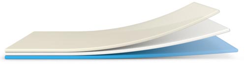 Produktaufbau Klebeband mit diagonalem Gelege und PP-Liner