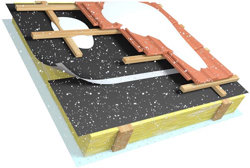 Verklebung überlappender Unterspannbahnen mit ArcticTape für niedrige Verarbeitungstemperaturen