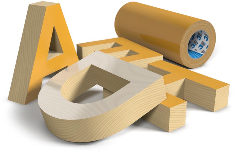 Selbstklebende Buchstaben aus Holz